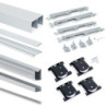 Kit di sistema scorrevole Railway per ante scorrevoli in legno appese e chiusura ammortizzata, 80 kg, Alluminio, Anodizzat