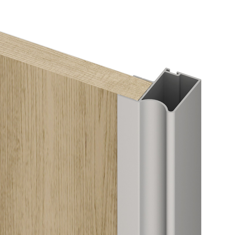 Kit di sistema scorrevole Railway per ante scorrevoli in legno appese e chiusura ammortizzata, 80 kg, Alluminio, Anodizzat