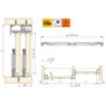Kit di sistema scorrevole Railway per ante scorrevoli in legno appese e chiusura ammortizzata, 80 kg, Alluminio, Anodizzat