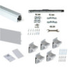 Kit di ferramenta per armadio a 2 ante e chiusura ammortizzata Placard 81, profilo Sharp, spessore 16 mm, pannelli non inc