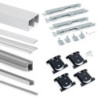 Kit di ferramenta per armadio a 2 ante e chiusura ammortizzata Placard 90, profilo Vall, spessore 19 mm, pannelli non incl