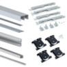 Kit di ferramenta per armadio a 2 ante e chiusura ammortizzata Placard 74, profilo Wave, spessore 16 mm, pannelli non incl