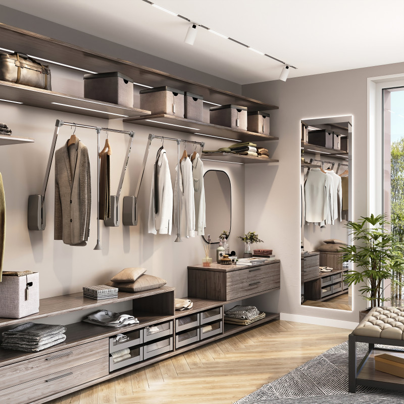 Appendiabiti da parete Hang, larghezza regolabile 600-830 mm, Acciaio e Tecnoplastica, Verniciato nero