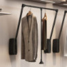 Kit di ferramentaper porta scorrevole appesa in legno Barn, senza chiusura soft, pannelli non inclusi, Acciaio e Tecnoplas