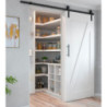 Kit di ferramentaper porta scorrevole appesa in legno Barn, con chiusura soft, pannelli non inclusi, Acciaio e Tecnoplasti
