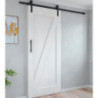 Kit di ferramentaper porta scorrevole appesa in legno Barn, con chiusura soft, pannelli non inclusi, Acciaio e Tecnoplasti