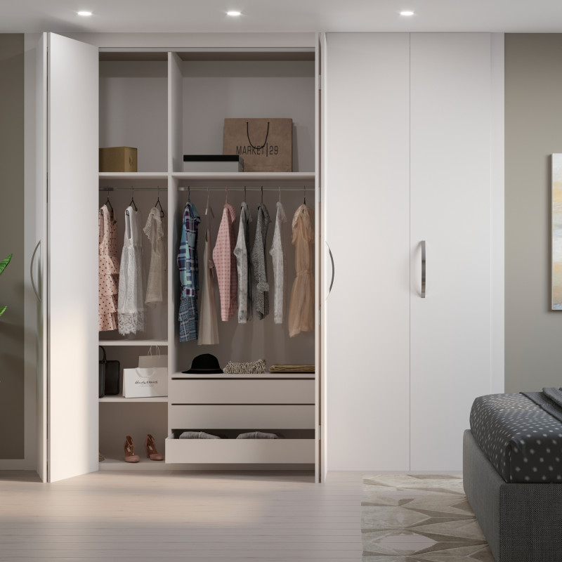 Kit di ferramenta per porta scorrevole appesa in legno Wall con chiusura soft, Acciaio, Alluminio e Tecnoplastica
