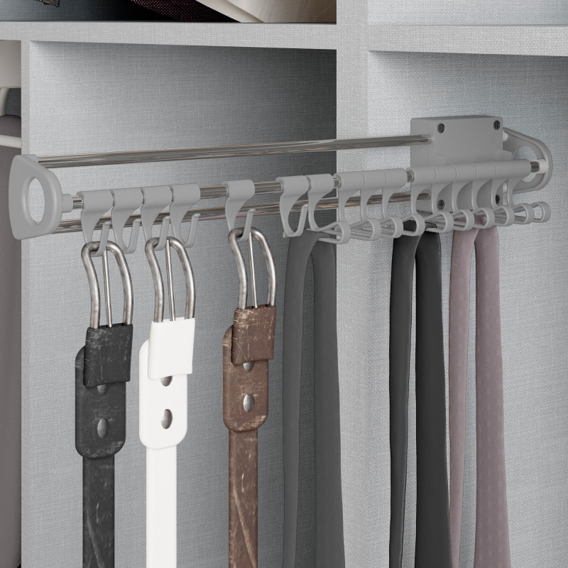 Portapantaloni estraibile laterale Self, Acciaio e Tecnoplastica, Verniciato alluminio