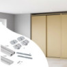 Kit di ferramenta per armadio 2 con porte scorrevoli e chiusura soft Flow2 con binari incassati 2,35 m, pannelli non inclu