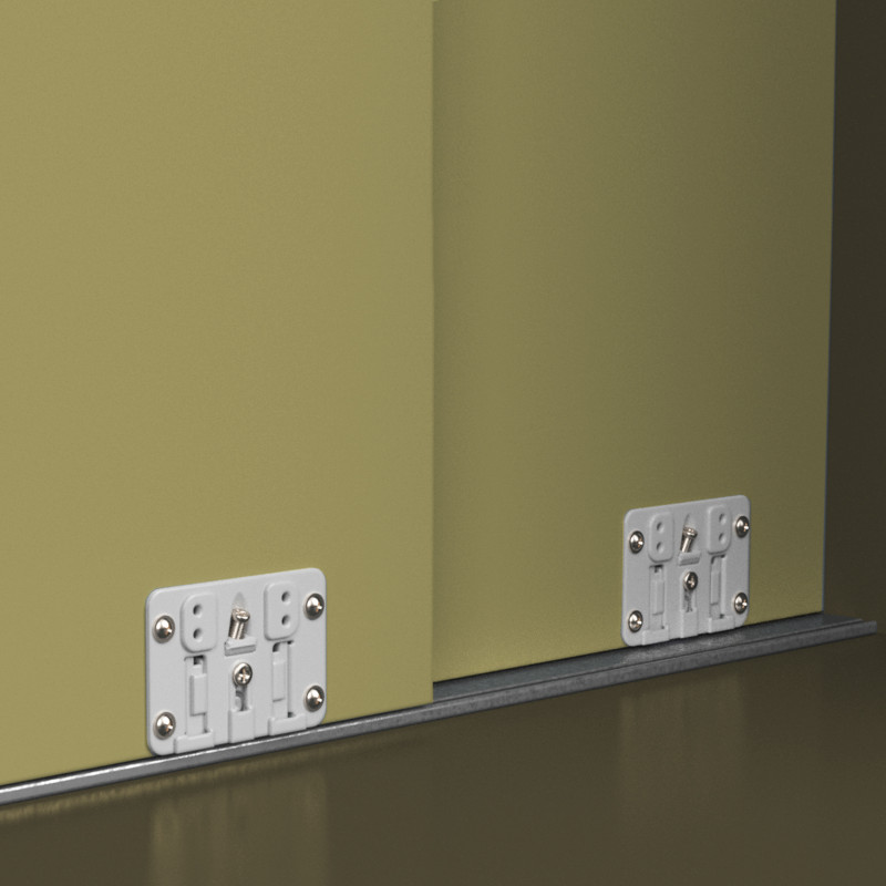 Kit di ferramenta per armadio 2 con porte scorrevoli e chiusura soft Flow2 con binari incassati 2,35 m, pannelli non inclu