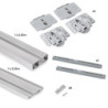 Kit di ferramenta per armadio 2 con porte scorrevoli e chiusura soft Flow2 con binari incassati 2,35 m, pannelli non inclu