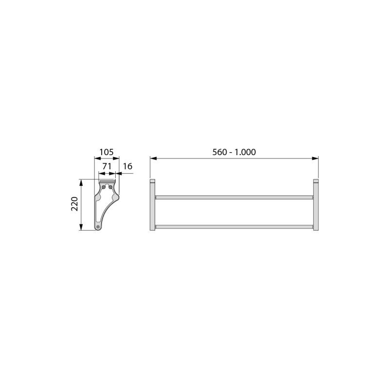 Emuca Kit di ferramenta per armadio 2 con porte scorrevoli e chiusura soft Flow con binari di superficie 2,35 m, pannelli non in