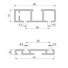 Kit di ferramenta per armadio 2 con porte scorrevoli e chiusura soft Flow2 con binari incassati 2,35 m, pannelli non inclu