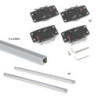 Kit di ferramenta per armadio 2 con porte scorrevoli e chiusura soft Flow2 con binari incassati 2,35 m, pannelli non inclu