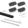 Sistema Flow 2 da superficie in kit per un armadio con 2 ante scorrevoli in legno supportate da chiusura ammortizzata