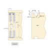 Sistema Flow 2 da superficie in kit per un armadio con 2 ante scorrevoli in legno supportate da chiusura ammortizzata