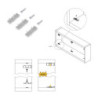 Sistema Flow 2 da superficie in kit per un armadio con 2 ante scorrevoli in legno supportate da chiusura ammortizzata