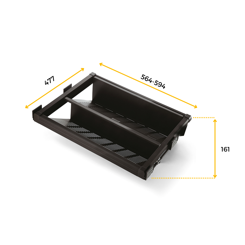 Porta scarpe estraibile laterale per armadi e cabine armadio Quartz, Sinistro, Acciaio, Titanio