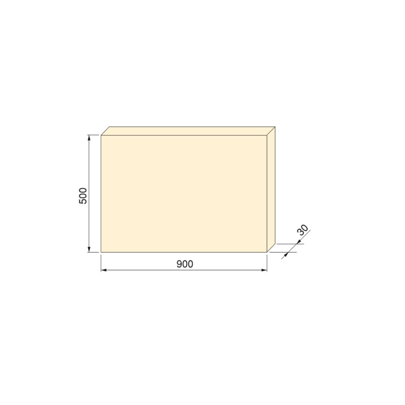 Ripiano per scaffali, 600x200mm, spessore 30mm, Legno, Verniciato bianco
