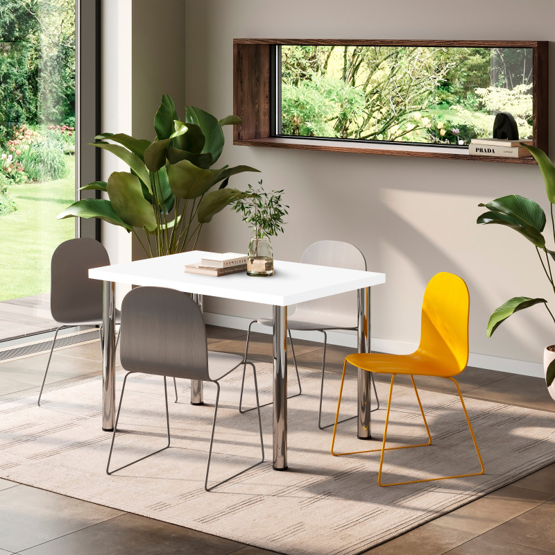 Piano da tavolo, 1150x750mm, spessore 30mm, Legno, Verniciato bianco