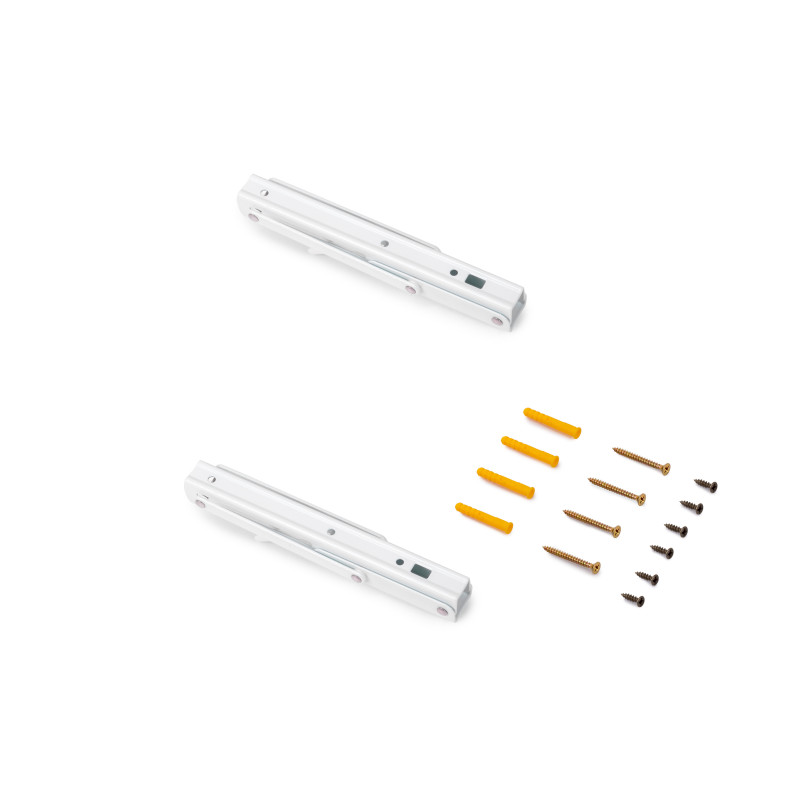 Emuca Set di supporti pieghevoli, lunghezza 203 mm, Acciaio, Verniciato nero