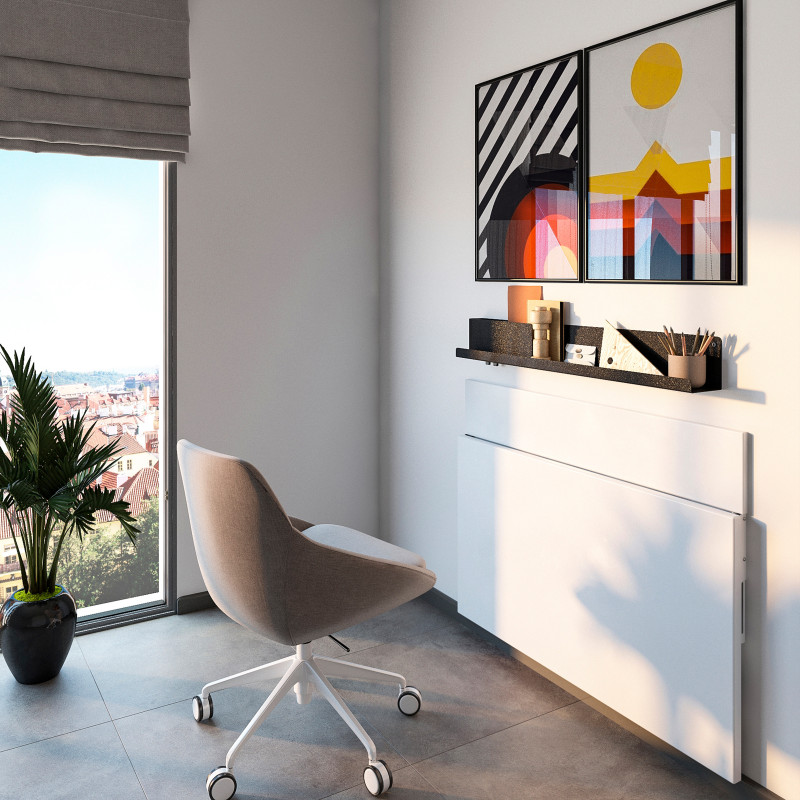 Emuca Set di supporti pieghevoli, lunghezza 403 mm, Acciaio, Verniciato nero