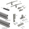 Kit per la realizzazione di una composizione modulare Zero con ferramenta per il montaggio a parete, Alluminio e Zama, Ver