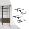 Kit di staffe per 4 ripiani in legno e 1 asta appendiabiti lunga 1 m Zero, Alluminio e Zama e Tecnoplastica, Verniciato gr