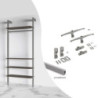 Kit di staffe per 4 ripiani in legno e 1 asta appendiabiti lunga 1 m Zero, Alluminio e Zama e Tecnoplastica, Verniciato ne