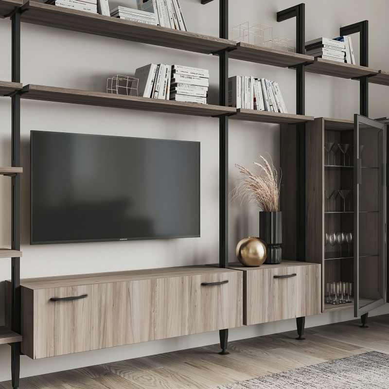 Kit di staffe per 4 ripiani in legno e 1 asta appendiabiti lunga 1 m Zero, Alluminio e Zama e Tecnoplastica, Verniciato gr