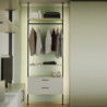 Kit di staffe per 1 ripiano in legno, 1 modulo e 1 asta di sospensione lunghezza 1m Zero, Zama, colore Grigio pietra verni