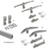 Kit di staffe per 1 ripiano in legno, 1 modulo e 1 asta di sospensione, lunghezza 1 m Zero, Zama, Verniciato nero testuriz