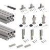Kit di 3 mensole con staffe e supporti a parete Jagmet, lunghezza 280 mm, Acciaio, Verniciato bianco