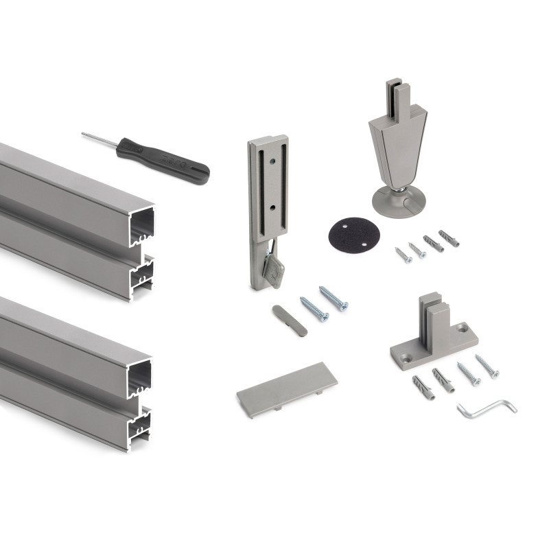 Kit di 3 mensole con staffe e supporti a parete Jagmet, lunghezza 280 mm, Acciaio, Verniciato bianco