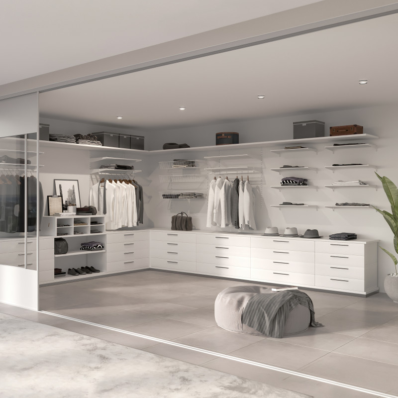 Kit di porta scarpe in metallo e telaio scorrevole a chiusura ammortizzata per armadio, regolabile, modulo 600 mm, Grigio