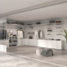 Kit di porta scarpe in metallo e telaio scorrevole a chiusura ammortizzata per armadio, regolabile, modulo 600 mm, Grigio