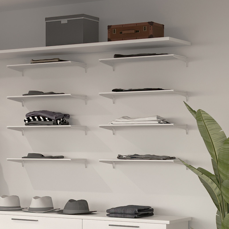 Kit di porta scarpe in metallo e telaio scorrevole a chiusura ammortizzata per armadio, regolabile, modulo 600 mm, Grigio