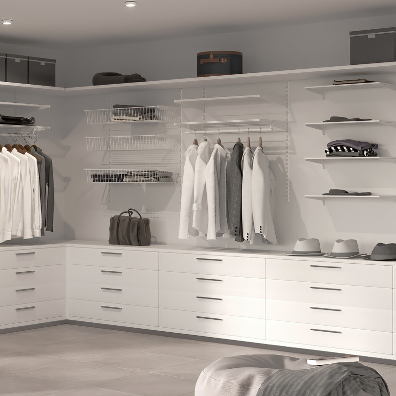 Kit di porta scarpe in metallo e telaio scorrevole a chiusura ammortizzata per armadio, regolabile, modulo 600 mm, Grigio