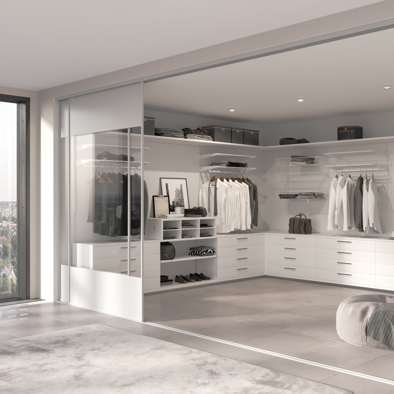 Kit di porta scarpe in metallo e telaio scorrevole a chiusura ammortizzata per armadio, regolabile, modulo 600 mm, Grigio