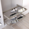 Kit di porta scarpe in metallo e telaio con guide a chiusura ammortizzata per armadio, regolabile, modulo 900 mm, Nero tes