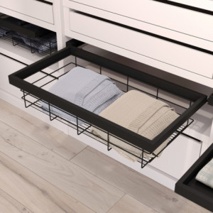 Zoom Emuca Kit di cassetto organizzatore e telaio a scorrimento con chiusura ammortizzata per armadio, regolabile, modulo 600 mm, Gri