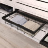 Kit di cassetto organizzatore e telaio a scorrimento con chiusura ammortizzata per armadio, regolabile, modulo 600 mm, Gri