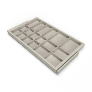 Kit di cassetto organizzatore e telaio a scorrimento con chiusura ammortizzata per armadio, regolabile, modulo 800 mm, Ner