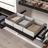 Kit di 7 aste portapantaloni e telaio a scorrimento Hack per armadi, chiusura ammortizzata, regolabile, modulo 600 mm, Gri