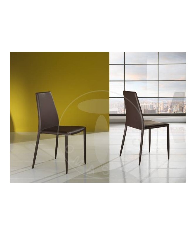 Sedia Lion in pelle ecologica - set da 4 marrone
