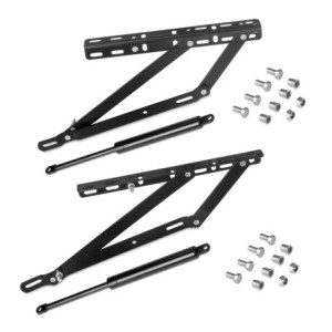 Set di meccanismi di sollevamento per letto canapè, apertura frontale, per letti da 135 cm, Acciaio, Verniciato nero