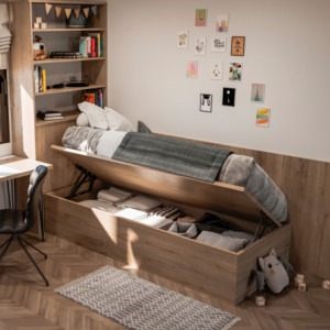 Zoom Set di meccanismi di sollevamento per letto canapè, apertura frontale, per letti da 135 cm, Acciaio, Verniciato nero