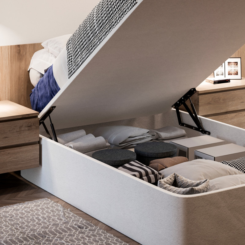 Lotto di 2 barre appendiabiti per armadio Luxe lunghi 1,15 m con reggitubi, Alluminio e Tecnoplastica, Verniciato Grigio P