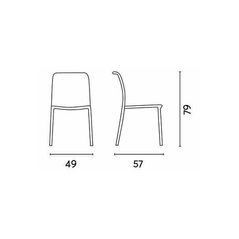 Sedia Como Polipropilene Verde Listelli Moia