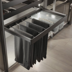 Zoom Emuca Kit cassetto metallico e telaio regolabile Quartz per armadi, chiusura ammortizzata e estrazione totale, modulo 70 cm, fin